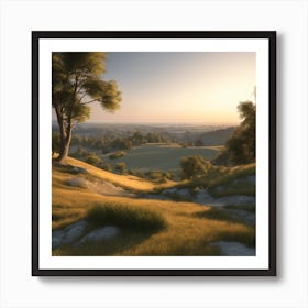 Sunset On A Hill 1 Art Print