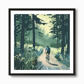 Cycling In The Woods Art Print