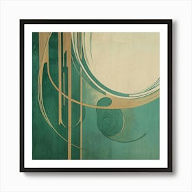 Abstract turquoise blue Painting Art Print