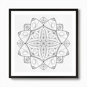 Black Mandala Motif Art Print