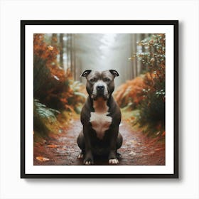 Pit Bull in the Park 3 Print Art Print