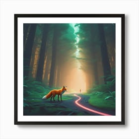 Fox In The Forest 77 Art Print