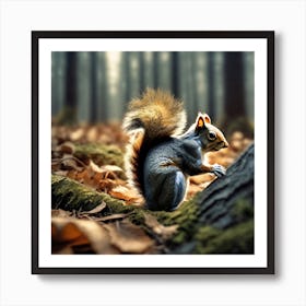 Squirrel In The Forest 212 Art Print