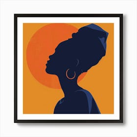 Silhouette Of African Woman 16 Art Print