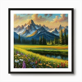 Wildflowers In The Mountains Art Print