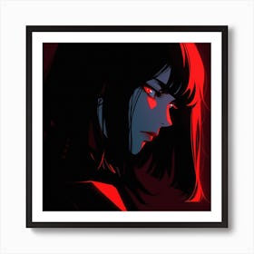 Girl With Red Eyes Art Print