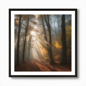 Sunrise In The Forest Art Print