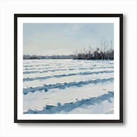 Winter Field And Trees Art Print