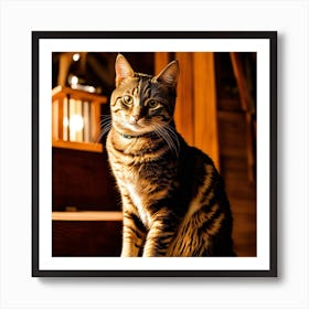 Striped Cat Art Print