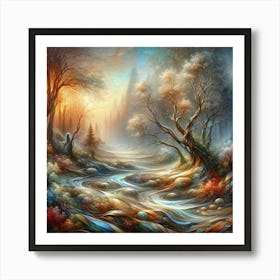 'River In The Forest' Art Print