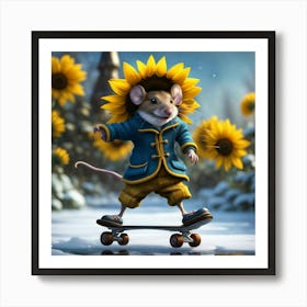 flower power mouse Art Print