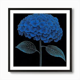 Blue Hydrangea Art 2 Art Print