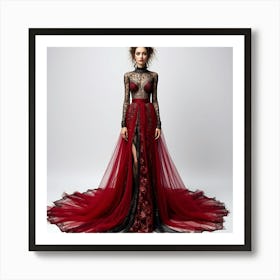 Woman In A Red Dress 9 Art Print