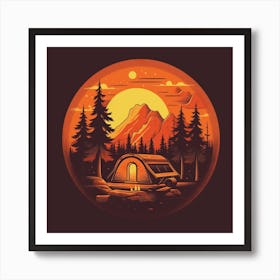 Camping In The Mountains Art Print