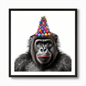 Birthday Gorilla 4 Art Print