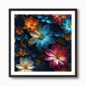 Flowers Wallpaper 4 Art Print