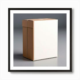 Mock Up Blank Box Parcel Cardboard Customizable Template Unprinted Clean Simple Minimalis (10) Art Print