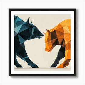 Bull And Bear 2 Art Print