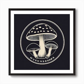 Mushroom Rooms Logo Art Print