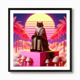 Cat In A Robe Art Print