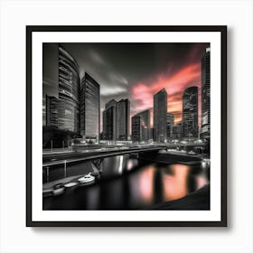 Singapore Skyline Art Print
