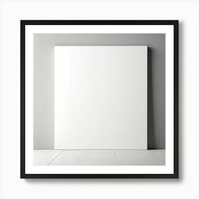 Mock Up Blank Canvas White Pristine Pure Wall Mounted Empty Unmarked Minimalist Space P (4) Affiche