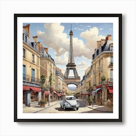 Paris Street Scene 1 Art Print