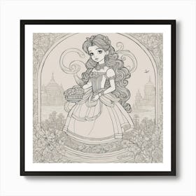 Princess Coloring Page Art Print