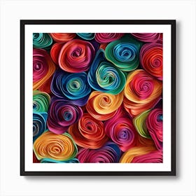 Colorful Paper Roses Background 1 Art Print