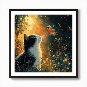 Butterfly Cat 3 Art Print