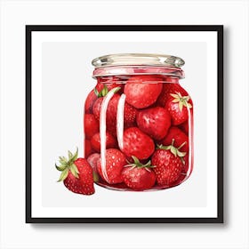 Strawberry In A Jar Art Print