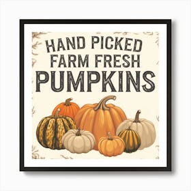 Hand Picked Farm Fresh Pumpkins Art Print