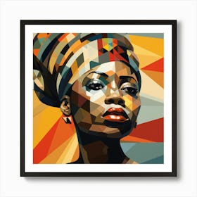 Cubism Ugandan Woman 04+ Art Print