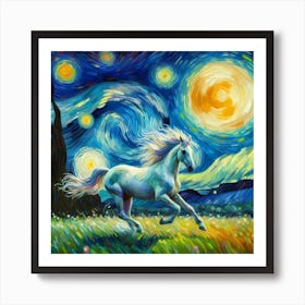 Horse van Gogh Art Print