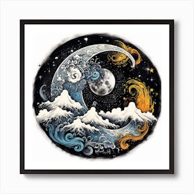 Moon And Stars 11 Art Print