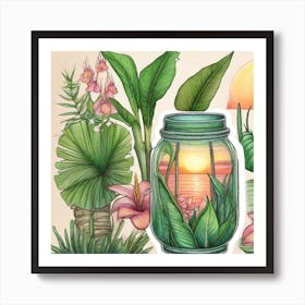 Style Botanical Illustration In Colored Pencil 3 Art Print