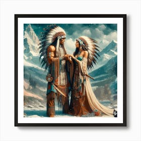 Native American Couple Art Print