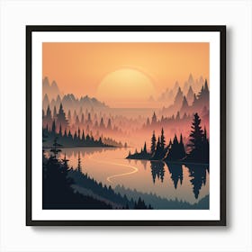 Sunset Landscape Art Print