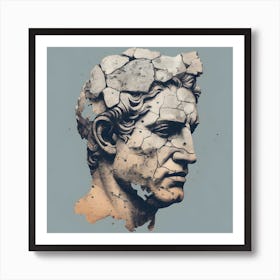 Roman Head Bust Illustration Print Art Print