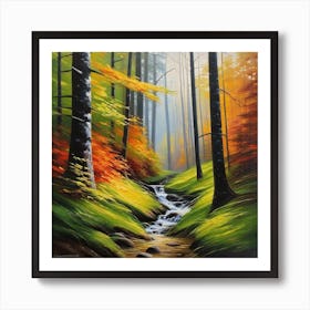 Stream In The Woods 3 Art Print