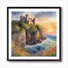 A Majestic Castle Perched On Image 2 Art Print