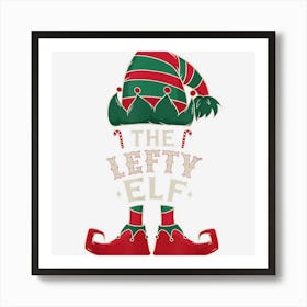 The Lefty Elf Cute Ugly Christmas Sweater Family Art Print