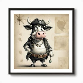 Pirate Cow 2 Art Print