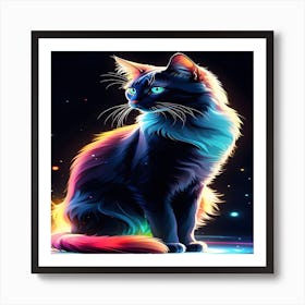 Colorful Cat Art Print