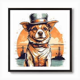 Corgi In A Top Hat Art Print