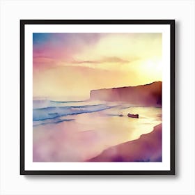 Sunset On The Beach 1 Art Print