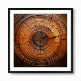 Firefly Natural Wood Texture With Rustic Tree Rings And Bark 36616 (2) Art Print