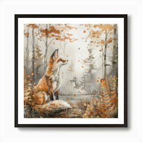 Fox In The Woods Art Print