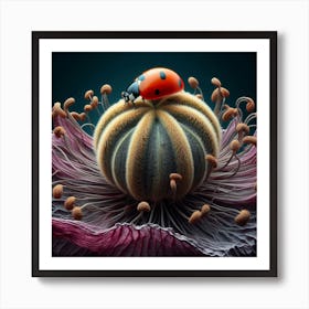 Ladybird and Dried Poppy 2 Art Print