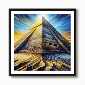 The Great Pyramid of Pharaoh Rameses II in Egypt Mosaic Wall Art Art Print